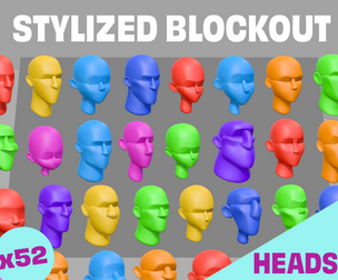 MEGA Stylized Head Blockout Basemesh Collection