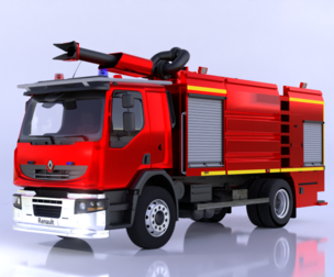 Renault Fire Truck 3D Model