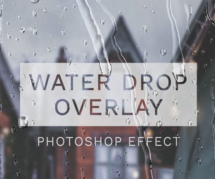 Water Droplets Photo Effect on Glass Surface. PSD Template