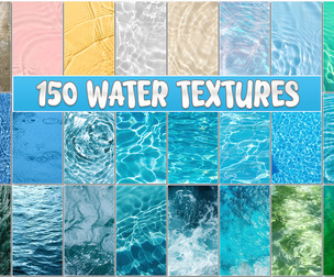 150 Water Surface Background Textures, Ocean Clear Calm Aqua, Liquid Splashes, Sea Ripple