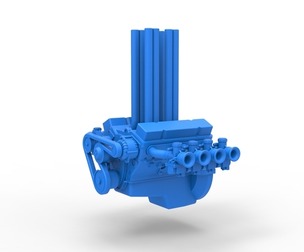 Engine V8 for Hot rod Version 3 Scale 1:25