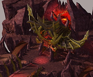 Game model - large building in the volcano