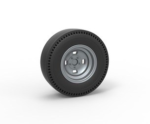 Rear wheel of vintage dragster Version 3 Scale 1:25