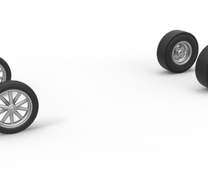 Wheel Set of Vintage Front engine dragster V6 Scale 1:25