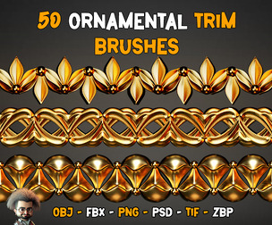 50 Ornamental Trim Brushes - Vol 42