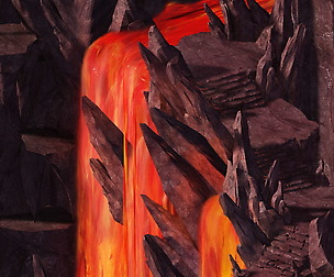 Game model - lava on the volcanic lava