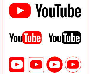 YouTube Logos, Social Media Platform Icon, Red Play Button, EPS File
