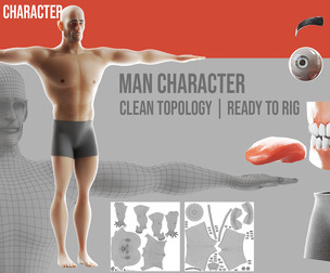AERON – Realistic Male T-Pose Character for Blender & FBX