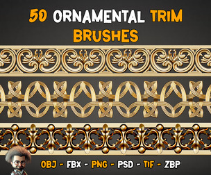 50 Ornamental Trim Brushes - Vol 43