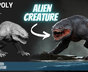 ZBrush Model: Alien Creature High Poly ZTL & FBX
