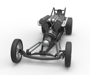 Front engine vintage dragster with V12 Scale 1:25