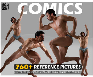 Comic Poses Photo Reference Pack . 760+ Images . No Ai