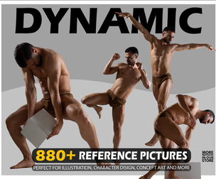 Male Dynamic Poses Reference Picture Pack . 880+ Images . No Ai