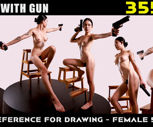 Poses With Gun | Drawing Reference - Female 53