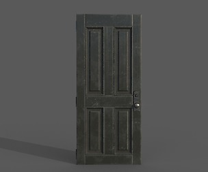 Game Ready Wooden Grunge Door - 8k textures