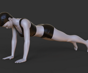 Yoga Pose - Plank Pose - Uttihita Chaturanga Dandasana