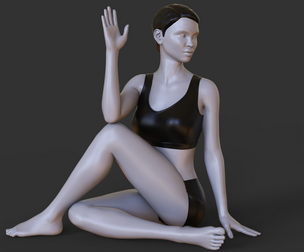 Yoga Pose - Y Seated Spinal Twist Pose - Parivrtta Sukhasana