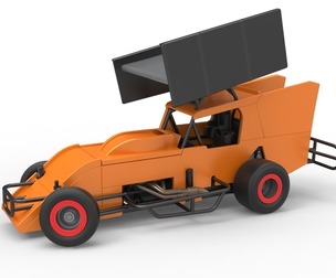 Southern Wing Modified Stock car while turning Scale 1:25