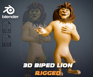 Biped Lion Rigged
