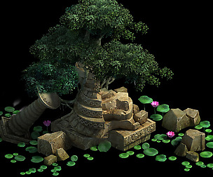 Kashayana Buddhist Forest Broken Water Pagoda