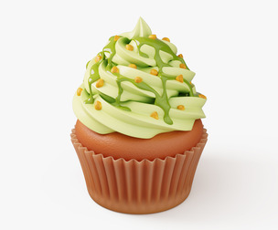 Pistachio Cupcake with Topping