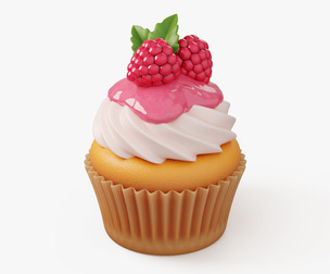 Raspberry Cupcake with Glaze