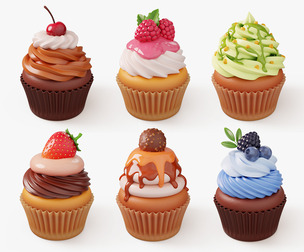 Colorful Cupcake Set