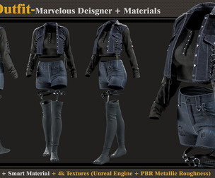 Girls Outfit- MD-Clo3d-Smart Material-Textures-OBJ-FBX