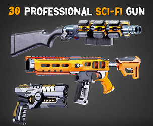 30 Professional Sci-Fi Gun + Textures - Vol 14