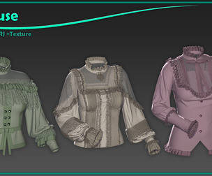 3 female blouse with texture