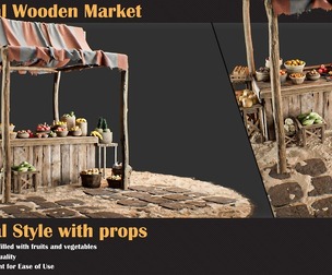 Medieval Wooden Market Pack – Set 2 With Props