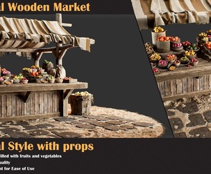 Medieval Wooden Market Pack – Set 5 With Props