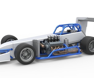 Supermodified front engine race car V4 Scale 1:25