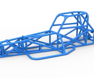 Frame of Supermodified front engine race car V3 Scale 1:25