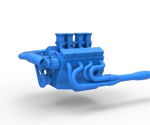 Engine V8 for Supermodified race car Version 3 Scale 1:25