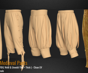 5 Men's Medieval Pants-VOL 02-MD PROJECTS-OBJ-FBX