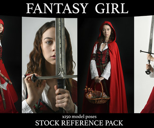 Fantasy girl - Stock model pose reference pack