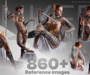 Tattooed Figure Drawing Reference – 860+ Dynamic Poses for Art & Anatomy Practice