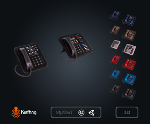Desk Phone V1 Modern Office– Game Ready
