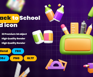 Back to School 3d Icon Pack
