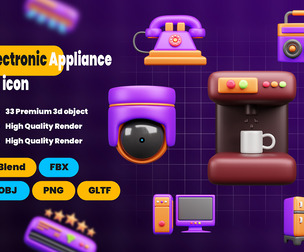 Electronic Appliance 3d Icon Pack
