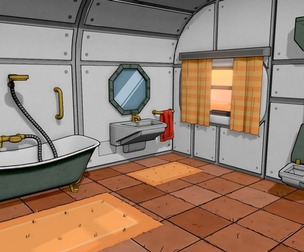 Bathroom Space Base - Cartoon Style
