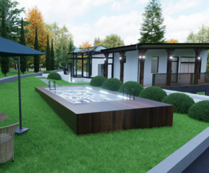 2 Swimming pool exterior for house and cottage