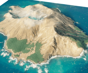 White island 3D model terrain