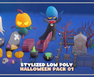 Stylized Low Poly Halloween Pack 01