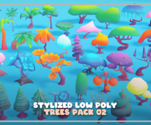 Stylized Low Poly Trees Pack 02
