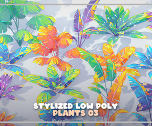 Stylized Low Poly Plants Pack 03