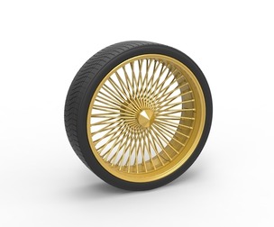 30 inch Wire wheel of Donk car Scale 1:25