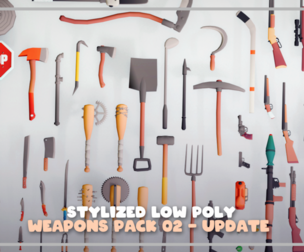Stylized Low Poly Weapons Pack 002
