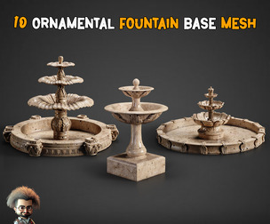 10 Ornamental Fountain Base Mesh - Vol 15